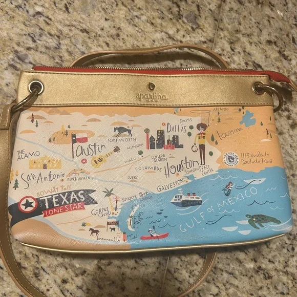 Texas Spartina 449 crossbody purse. AS IS BROKEN ZIPPER. Still a great bag! - Picture 5 of 7